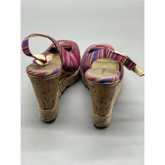 Montego Bay Club open toe strap back wedge heals buckle weaved pink size 9.5 REA - Picture 2 of 8